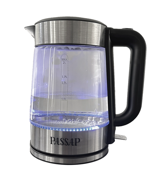 PASSAP Glass Electric Kettle 2.0 Liters Black 0745178353465