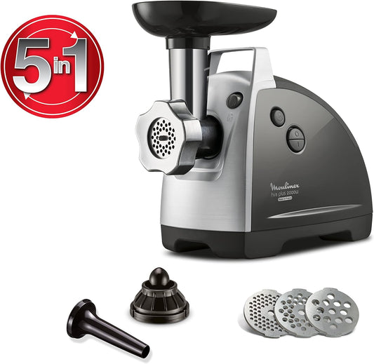 Moulinex HV8 Plus Meat Mincer with Attachments 2.6kg 2000W Silver Black ME682826 3045380015074