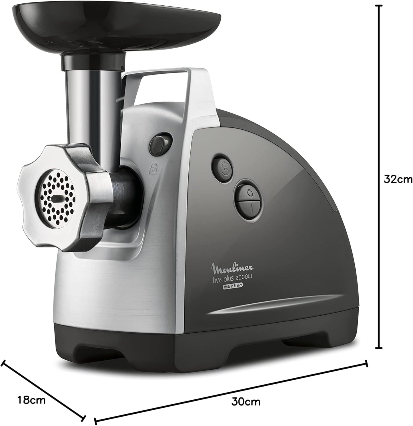 Moulinex HV8 Plus Meat Mincer with Attachments 2.6kg 2000W Silver Black ME682826 3045380015074