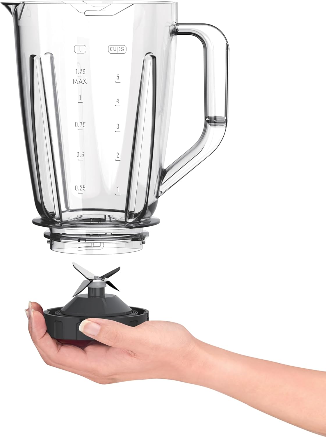 Moulinex LM42X2EG Blendforce Blender 800W Jar 2 Liters 2 Speeds and Pulse Grinder and Grater Ice Crush Powelix Blades White 6221064999893