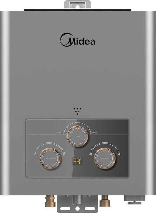 Midea 6 Liter Natural Gas Heater USB Port Silver MGWH06-12MZNEG(S) 6221284000935