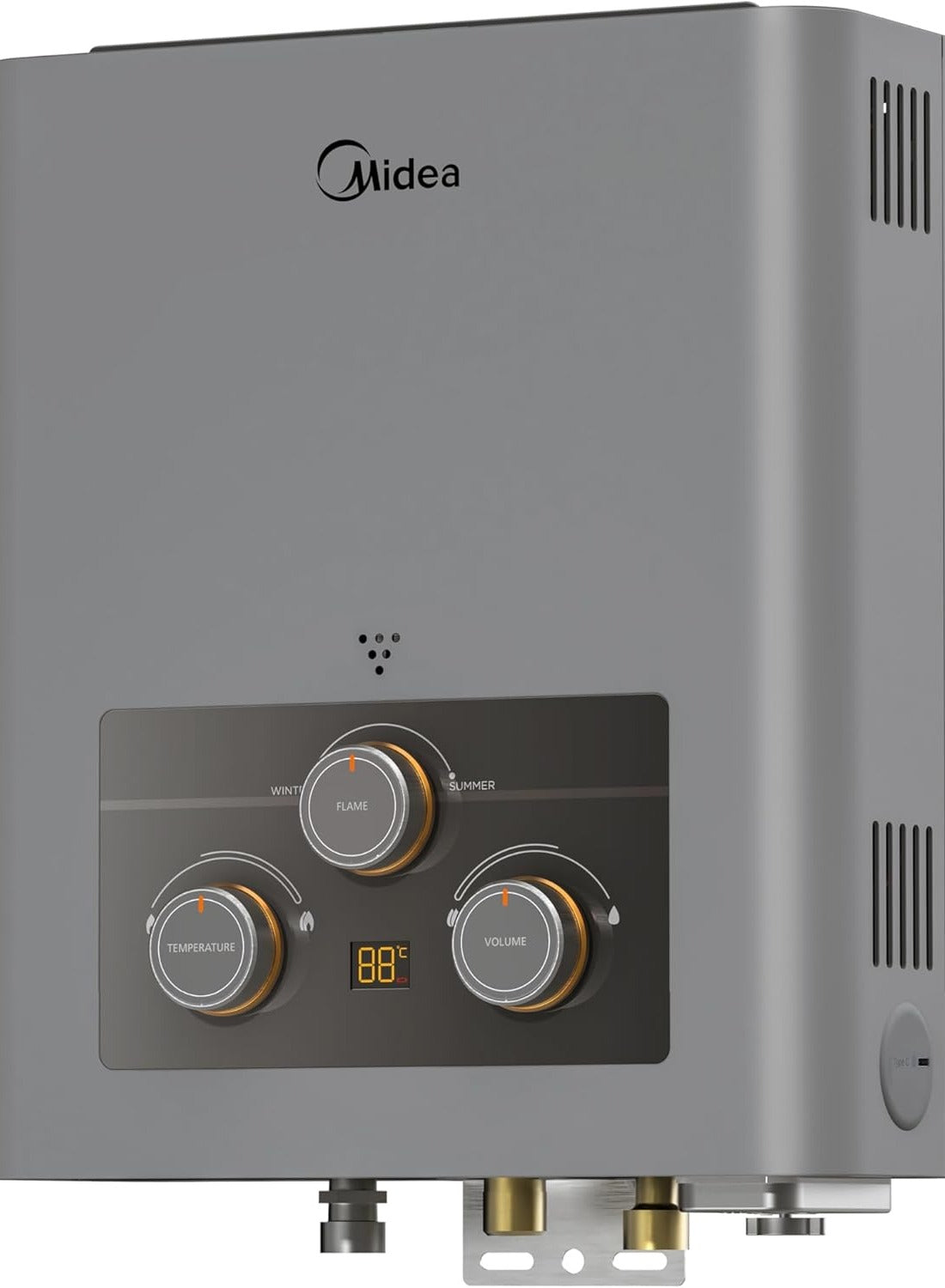 Midea 6 Liter Natural Gas Heater USB Port Silver MGWH06-12MZNEG(S) 6221284000935
