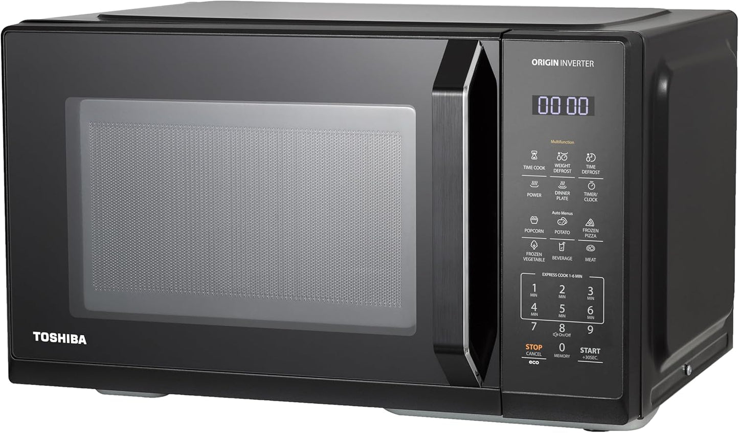 Toshiba Microwave MW3-EM25PEI(BK) Digital 1330W Origin Inverter Chef Grill EasyMax Clean Cavity Compact size large 25L 900W Black 6221284001581