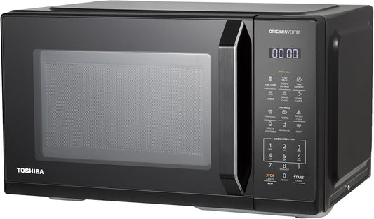 Toshiba Microwave MW3-EM25PEI(BK) Digital 1330W Origin Inverter Chef Grill EasyMax Clean Cavity Compact size large 25L 900W Black 6221284001581