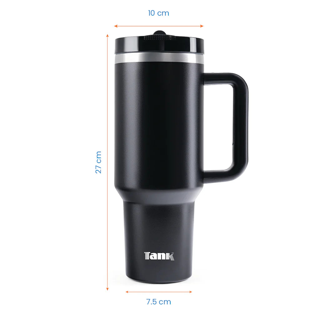 Tank Quencher 1200ml Stainless Steel Bottle BPA free insulated Leakproof Black 6223003247713