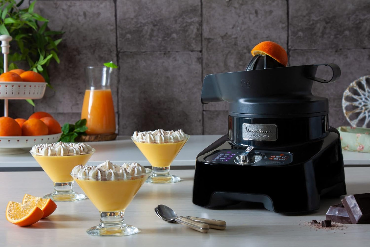 Moulinex FP824825 Double Force Food Processor 1000W 34 Functions 3L Bowl 2L Blender Manual Control Panel Easylock Safety System Black 6224008208037