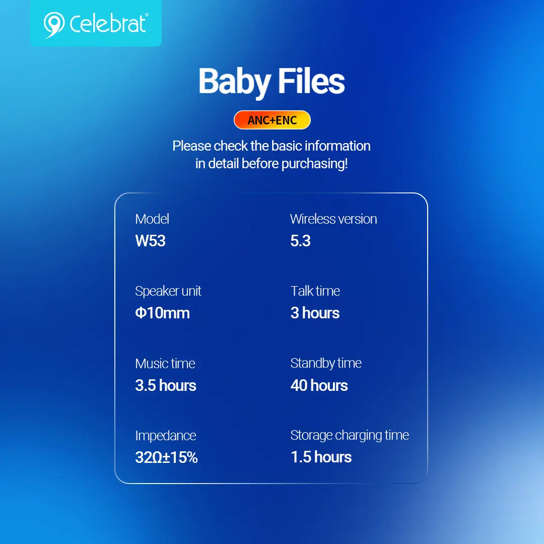 سماعات Celebrat W53 مع ANC-ENC 6925146994737