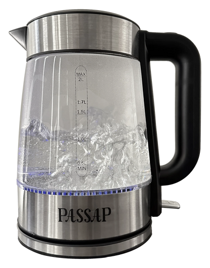 PASSAP Glass Electric Kettle 2.0 Liters Black 0745178353465