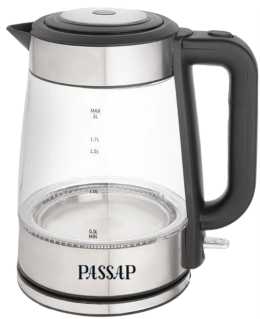 PASSAP Glass Electric Kettle 2.0 Liters Black 0745178353465