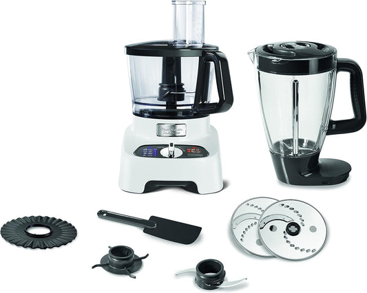 Moulinex FP823125 Double Force Food Processor 1000W 27 Functions 3L Bowl 2L Blender Manual Control Panel Easylock Safety System White and Black 6221064050815