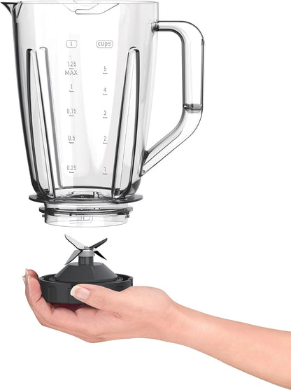 Moulinex LM42X2EG Blendforce Blender 800W Jar 2 Liters 2 Speeds and Pulse Grinder and Grater Ice Crush Powelix Blades White 6221064999893
