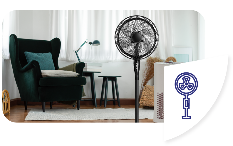 Unionaire Stand Fan 18 Inch Black USF19BMHDS 622115020039