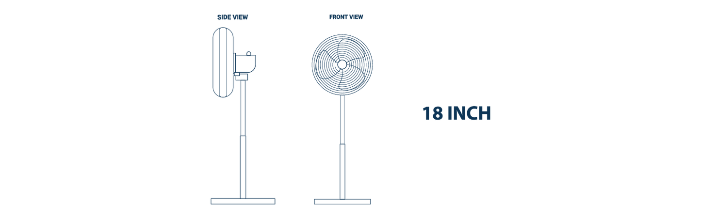Unionaire Stand Fan 18 Inch Black USF19BMHDS 622115020039