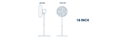 Unionaire Stand Fan 18 Inch Black USF19BMHDS 622115020039