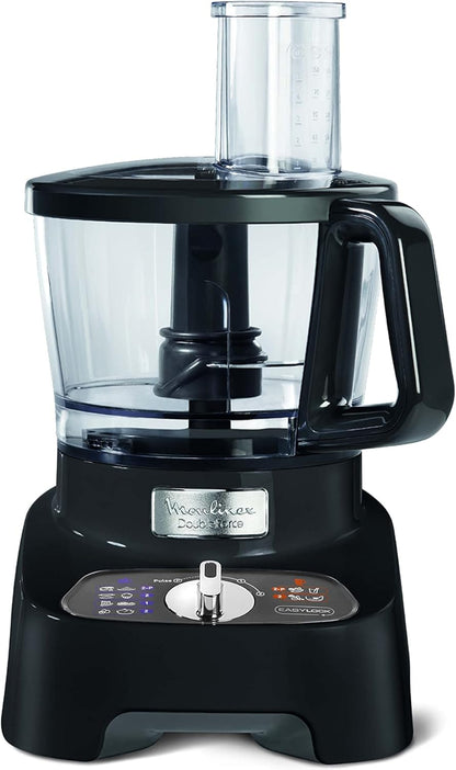 Moulinex FP824825 Double Force Food Processor 1000W 34 Functions 3L Bowl 2L Blender Manual Control Panel Easylock Safety System Black 6224008208037