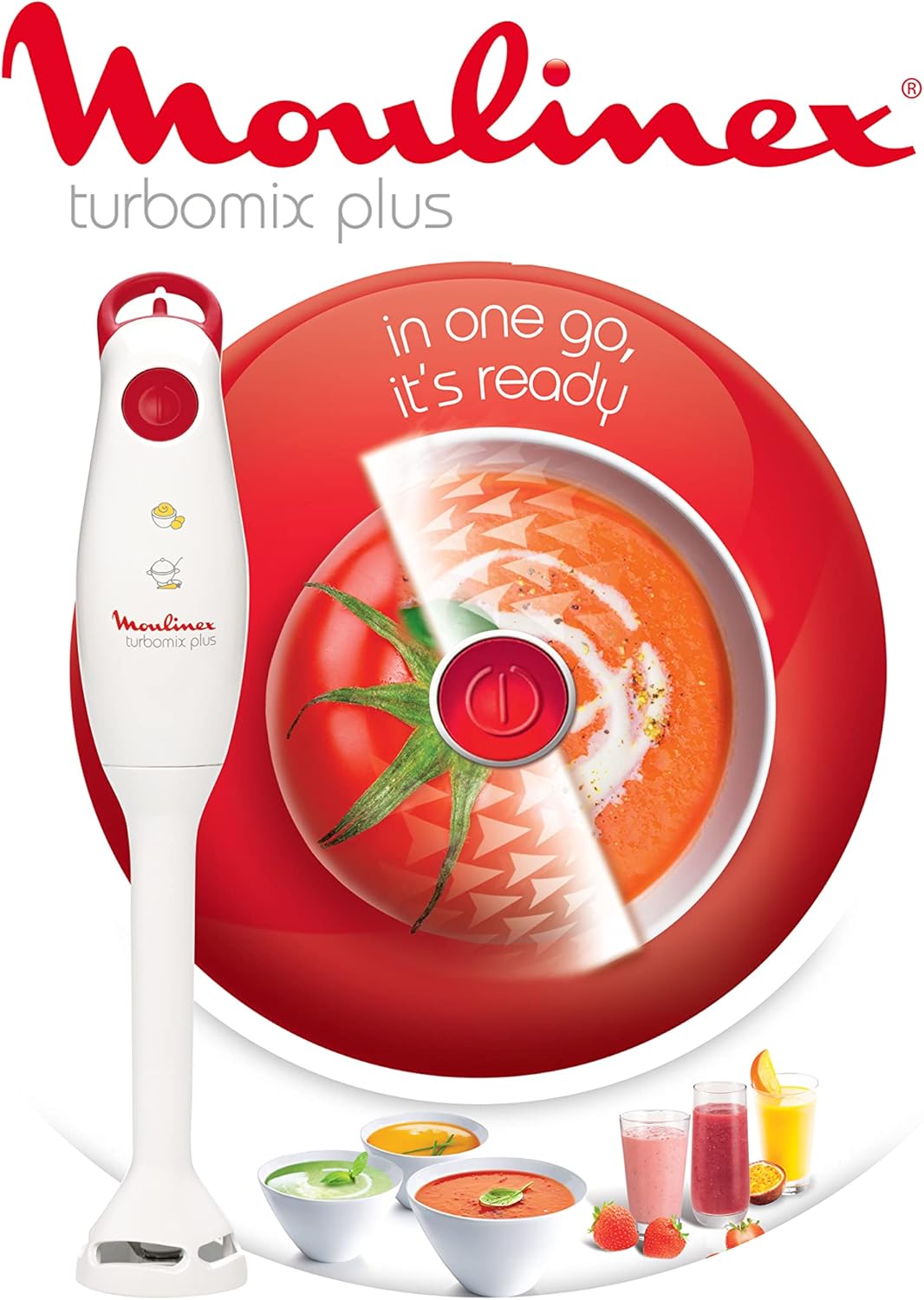 Moulinex Turbo Mix Plus Hand Blender 350W White DD1001EG 6224008208242