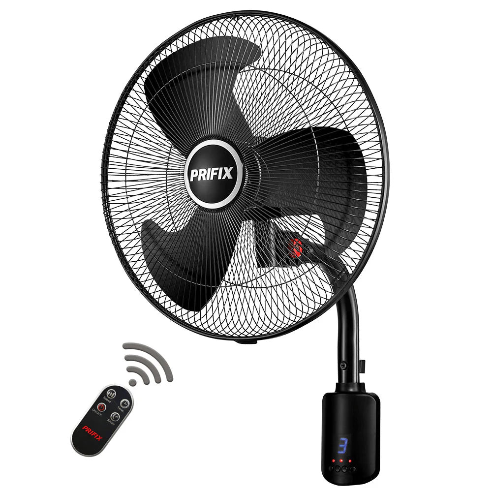 مروحة حائط بريفيكس شارك 18بوصة مع ريموت كنترول أسود WFS-181 6224008439929