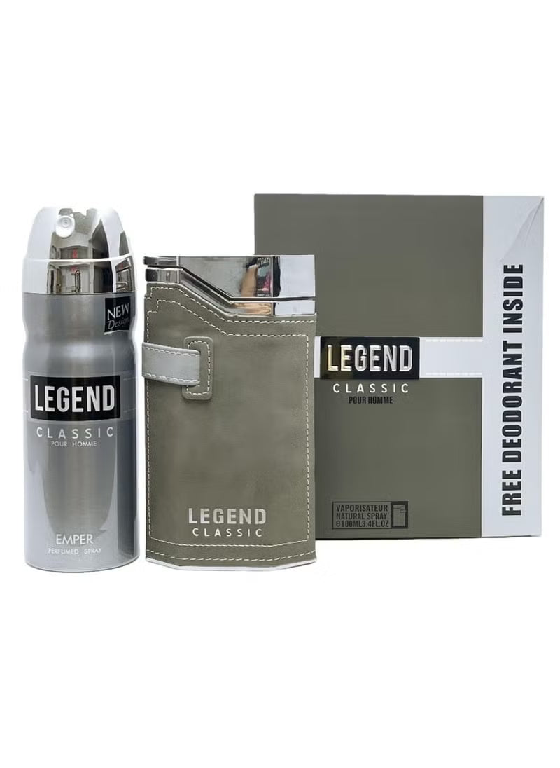 Emper Legend Classic For Men 100ml & Body Spray 200ml 6291103669223