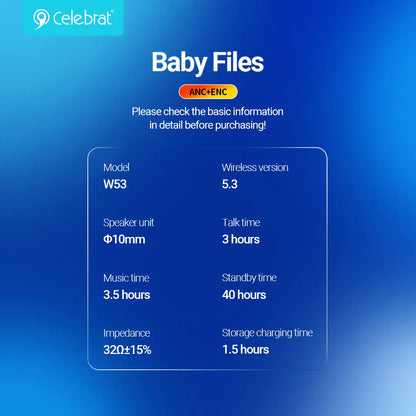 سماعات Celebrat W53 مع ANC-ENC 6925146994737