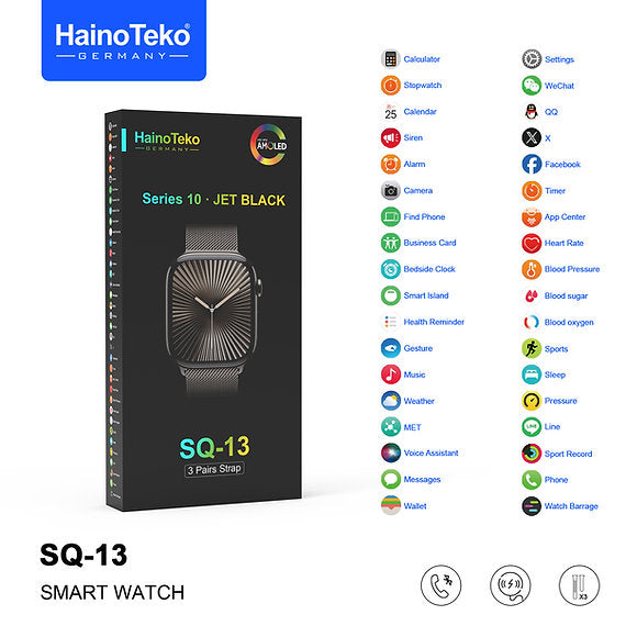 Haino Teko Smart Watch Black Edition SQ-13 6973100643986Black