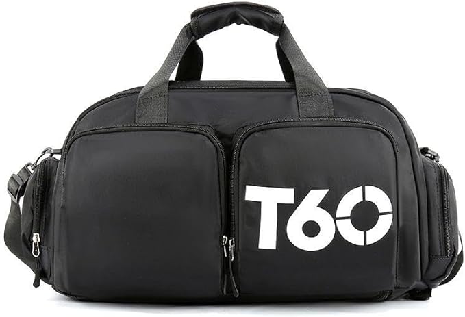 حقيبة T60 رياضية حقيبة ظهر مع جيب حذاء مقاوم للماء أسود AUF50001