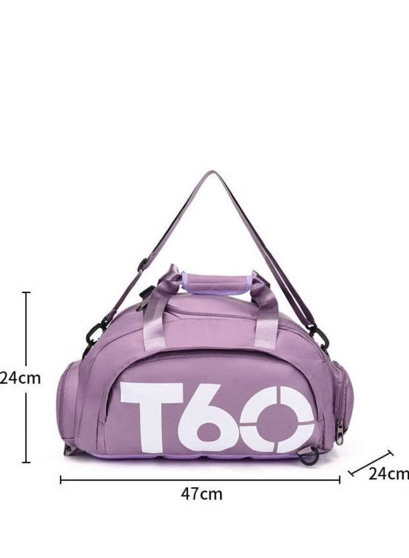 حقيبة T60 رياضية حقيبة ظهر مع جيب حذاء مقاوم للماء ازرق فاتح AUF50005