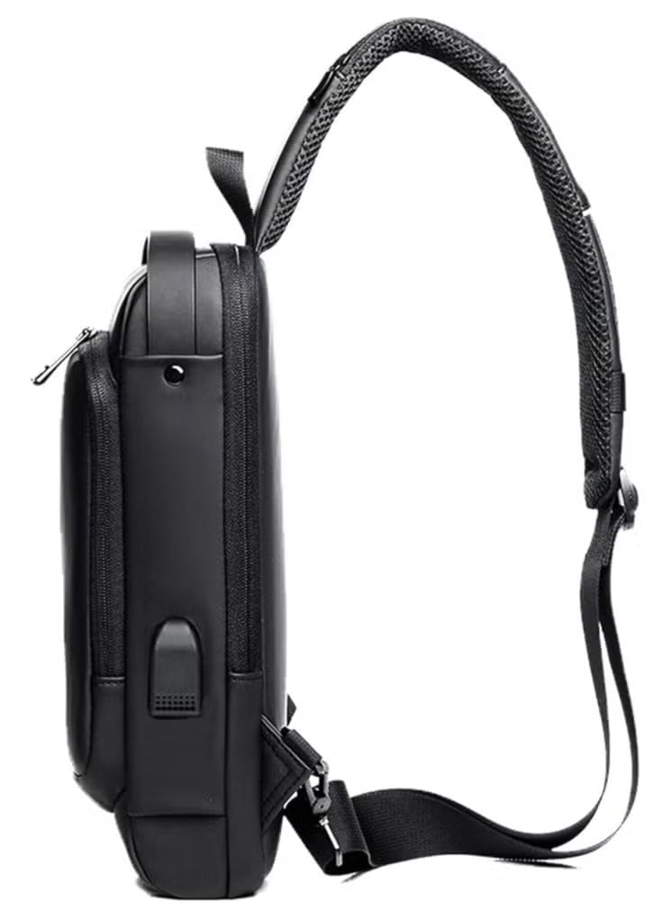 Bag Anti theft shoulder with USB charging port Black AUF50006
