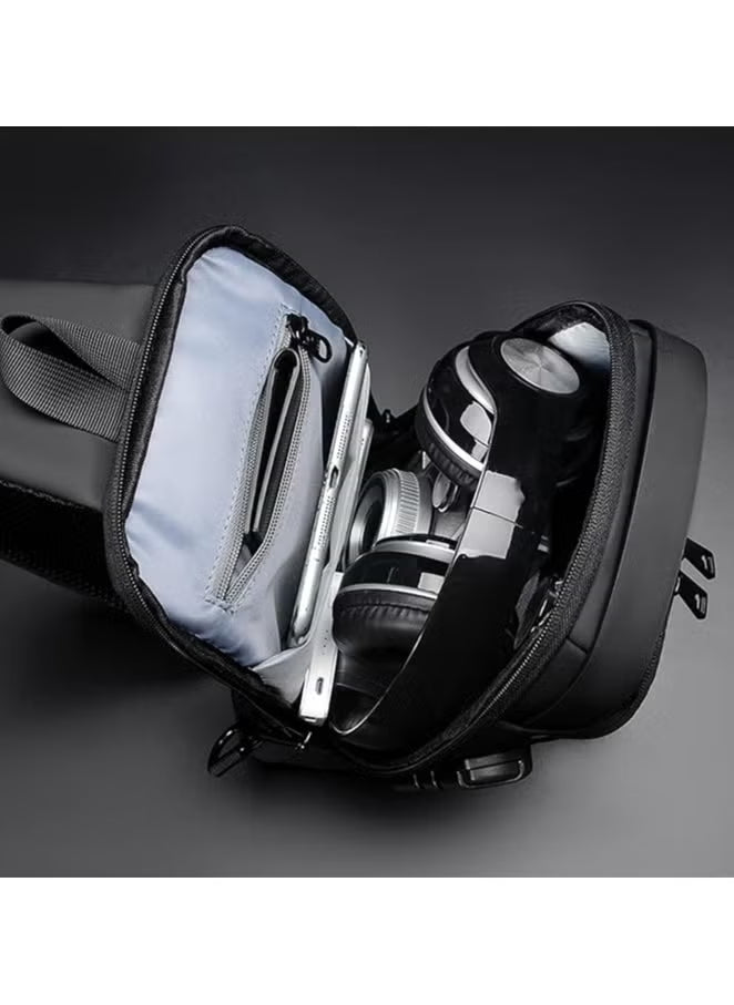 Bag Anti theft shoulder with USB charging port Black AUF50006