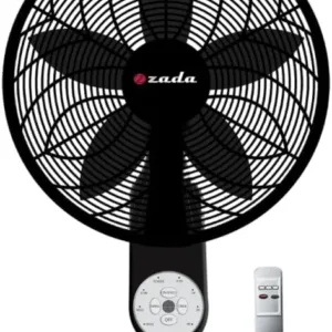 Zada Wall Fan With Remote Control, 18 Inch, Black - zwf-50R