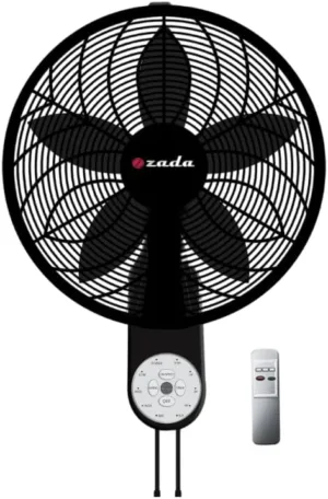 مروحة حائط زادة بريموت كونترول، 18 بوصة، اسود - zwf-50R